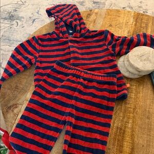 Magnificent Baby Red and Blue Striped Kids Matching Set